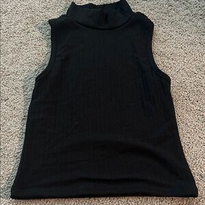 Elegant Black Sleeveless Mock Neck Top